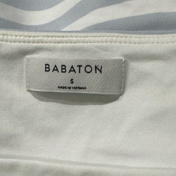 Aritzia Babaton Striped One Piece White Blue Bodysuit Women’s Small - Picture 4 of 5